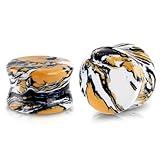 Stuppendux 2PCS Stone Flared Ear Tunnels Expander Plugs Stretcher Kit Gauge Stylish Body Piercing Plugs for Fashionable Individuals 5/8" 16MM