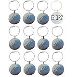 12 Pcs Golf Bag Tag Name ID Travel Luggage Ball Keychain for Golf Cart Accessories Bulk Gifts for Team Men Women Dad (12)