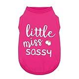 Paiaite Dog Clothes Fashionable Sleeveless Pet Vest: 'Little Miss Sassy' Printed Cotton Dog Shirt, Ideal for Small, Medium, and Large Breeds, Ensuring Comfort and Breathability Rose Red M