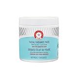First Aid Beauty - Facial Radiance Pads with Glycolic & Lactic Acids, Daily Exfoliating pads with AHA that Help Tone & Brighten Skin, One-Step Makeup Prep, Compostable for Daily Use, 60 ct