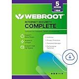 Webroot Internet Security Complete | Antivirus Software 2025 | 5 Device | 1 Year Download for PC/Mac/Chromebook/Android/IOS + Password Manager, Performance Optimizer