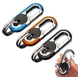 CHRIS GOOD Men's Car Key Chain 3pcs, Personalized Creative Stainless Steel Car Keychain for Men, Anti-Loss Heavy Duty Metal Key Ring
