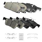 Texunoze Ceramic Disc Brake Pads Kits Front and Rear, Fit for 2015 2016 2017 2018 2019 2020 2021 2022 Ford Edge 2.0L Titanium SE SEL,2016-2018 Lincoln MKX,2019-2023 Lincoln Nautilus FWD (D1818, D1665)