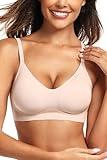 Vertvie Womens Seamless Bra No Underwire Comfort Push Up Bras Buttery Soft Wireless Bralette Full Coverage Sport Everyday Bra(Skin,Medium)