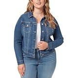 Jessica Simpson Women's Plus Size Pixie Classic Feminine Fit Crop Jean Jacket, Mercer, 2X