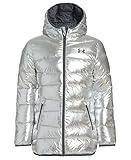 Under Armour girls Jacket, Functional Front Pockets & Hooded Back, Waterproof UA LONGER PRIME JACKET, Silver Metallic Fa21, Small US