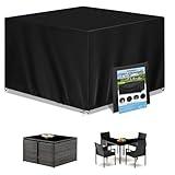 Wanocean Patio Furniture Covers Waterproof, Outdoor Furniture Cover with Storage Bag, Outdoor Table and Chair Cover for Rain, UV, Snow and Dust（55" L x 55" W x 35" H）