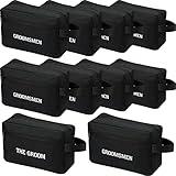 Kacctyen 10 Set Groomsmen Gifts Men Toiletry Bags Men's Travel Shaving Kit Oxford Cloth Travel Bag Toiletry Case Pouch Gifts for Wedding Bachelor Party Favors