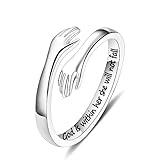 Yesteel Gifts for Girls Women Confirmation Gifts Inspirational Gift for Daughter Teen Girl Sister Friend, Sterling Silver Hug Ring