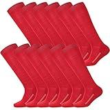 Haysandy 12 Pairs Youth Socks Bulk Soccer Football Softball Baseball Socks for Athletic Girls Kids Youth Adults Team Sport(Red,L)