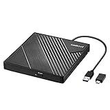 Amicool External DVD Drive USB 3.0 USB C CD Burner CD/DVD +/-RW Optical Drive, Slim Portable DVD CD ROM Rewriter Writer Duplicator for Laptop Desktop PC Windows 11/10/8/7 MacBook Mac Linux OS Apple