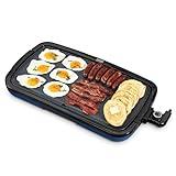 DASH Deluxe Everyday Electric Griddle with Dishwasher Safe Removable Nonstick Cooking Plate for Pancakes, Burgers, Eggs and more, Includes Drip Tray + Recipe Book, 20” x 10.5”, 1500-Watt - Navy