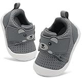 FEETCITY Baby Boys Girls Shoes First Walker Shoes Wide Infant Shoe Baby Sneakers Breathable Bear Toddler Barefoot Shoe 12-18 Months