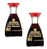 Kikkoman Soy Sauce - Pack of 2 - Use on a Variety of Foods - Stock Up and Have Plenty to go Around - no Preservatives Added - Traditionally Brewed