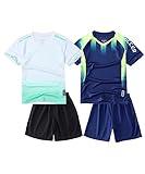 M2C Boys 2-Pack Jersey Soccer Knit Set Sport Team Uniform Shirt and Shorts 7-8 Navy/Gradient White