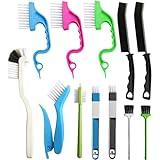 12Pcs Small Cleaning Brush, Crevice Gap Cleaning Brush,Door Window Track Groove Corner Crevice Cleaning Brushes for Cleaning Window Grooves/Bathroom/Toilet Corner/Kitchen/Faucet/Sink/Keyboards