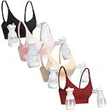 GXXGE Nursing Bra Support Pumping Bra Hands Free All in One Maternity Bra Comfortable Breast No Pad Pumps Bra Black Nude Pink Deep Red XX-Large