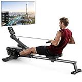 MERACH Foldable Rowing Machines for Home, Magnetic Rowing Machine with 16-Level, Compact Row Saves 20% Space, 350 LBS Load Capacity, Free MERACH App and 1000+ Champion Coaching Course & Games