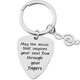 Dabihu Inspirational Jewelry Guitar Pick Keychain Gift for Guitarist Musicians Music Lovers Music Teacher Gift Keyring Birthday Christmas Gifts