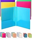 Mr. Pen- Folders with Pockets and Prong with Fasteners, 2 Pocket Folder, 3 Prong Folders, 5 Pack, Plastic, Back to School Supplies
