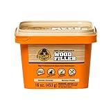 Gorilla All Purpose Wood Filler, Natural Finish, 16 Ounce Tub (Pack of 1) - Water Resistant for Indoor or Outdoor Projects and Repairs