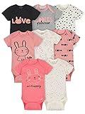 Onesies Brand Baby Girl's 8-Pack Short Sleeve Mix & Match Bodysuits, Cuddles & Love Bunny