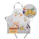 Maison d' Hermine Apron for women with Pocket 100% Cotton 27.50"x31.50" 1 Piece Adjustable Neck Strap & long ties Apron Men, Chef, Wedding, Cooking, Gardening, Server, Waitress (Fruit D'Hiver)