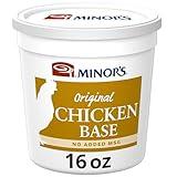 Minor's Chicken Base and Stock, Great for Soup Broth, Gravy, and Sauces, No Added MSG, 16 oz Tub