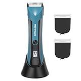 ManWills Body Hair Trimmer Men - Body Groomer, Groin Hair Trimmer for Men Waterproof Wet/Dry Use, Electric Ball Trimmer/Shaver with Charging Dock, Male Hygiene Razor, Mens Grooming Kit