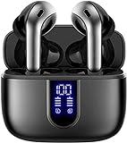 TAGRY Bluetooth Headphones True Wireless Earbuds 60H Playback LED Power Display Earphones with Wireless Charging Case IPX5 Waterproof in-Ear Ear buds with Mic for TV Smart Phone Laptop Computer Sports