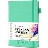 EPEWIZD Fitness Journal Hardcover 6- Month Workout Planner Undated Workout Log Book Home Gym Accessories for Women and Man(Green)