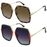 WOWSUN Oversized Big Fashion Sunglasses For Women Irregular Fashion Shades