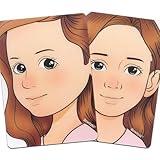 Bowitzki face painting practice board,2 pieces reusable colorful face paint practice board,painting makeup excersize template A4 size (Girl)