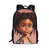 ZOUTAIRONG American Magic Girl Backpack Elementary Middle School Bookbags Black African Girls School Bags Teens Childrens Backpacks 1St 3Rd 2Nd 4Th 5Th Grade Sport Book Bags