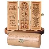 I Choose You To Do Life With Hand In Hand - Holding Hand Personalized Openable Wooden Cylinder Sculpture of Jesus Christ, To My Husband Prayer Sculpture, Christian Appreciate Gift for Husband Wife
