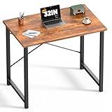 DUMOS 32 Inch Small Computer Office Desk Modern Simple Style Writing Study Work Table for Home Bedroom - Rustic Brown