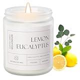 Molensun Lemon Eucalyptus Scented Candles, Mother's Day Gifts, Aromatherapy Jar Candle, 7 oz Long Lasting Candles, Soy Wax Candle Gift for Women