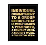 Poster Master Individual Commitment To A Group Effort Poster - Gold Teamwork Print - Cooperation Art - Gift for Boss & Colleagues - Inspiring Decor for Office or Workplace, 8x10 Black Framed