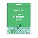 Amazon Basics Mint Dental Flossers, 90 Count, 1 Pack (Previously Solimo)