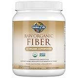 Garden of Life Raw Organic Fiber Powder, 30 Servings, 15 Organic Superfoods, Probiotics, Omega-3 ALA, Soluble and Insoluble Fiber for Regularity, Psyllium Husk Free