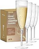 48 Plastic Champagne Flutes, Clear Disposable Plastic Champagne Glasses Reusable Wine Cocktail Cups for Home Daily Life Party Wedding Toasting Drinking Birthday,New Years Eve Party Supplies 2025