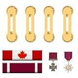 4 Pcs Military Ribbon Mounting Bars Single Brass Holders with Butterfly Clasps for Independence Day Uniform Display Veterans Active Duty (1 Ribbon)