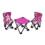 Emily Rose 18 Inch Doll 3-PC Folding Camp Camping Beach Sports Chairs and Table Set | Doll Furniture is Compatible with16-18" Dolls | USA Business
