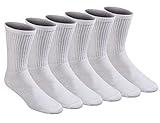 Dickies Men's All Purpose Cushion Crew Socks (6/12 Pairs), White (6 Pairs), Shoe Size: 6-12