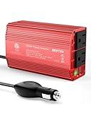 BESTEK 300W Power Inverter DC 12V to 110V AC, Durable Aluminum Housing Car Charger Adapter with 4.8A Dual USB Fast Charging Port, 32in Car Plug in Cigarette Lighter Outlet for Phone, Laptop
