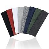 PAOFUPOS 8 Pack Sport Headbands for Men & Women, Elastic Soft Fabric Non-Slip Hair Bands Hair Warp Running Cycling Sports Tennis Basketball Daily Workout