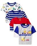 The Children's Place,Baby Boys,and Toddler Short Sleeve Crew Neck Tees,Construction 4-Pack,18 Months,24 Months