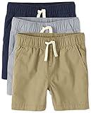 The Children's Place Baby Boys And Toddler Boys Pull on Jogger Shorts,Fin Gray/Flax/Tidal 3 Pack,3T