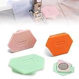 3 Pack Magnetic Seam Guide for Sewing Machine, 2024 Upgraded Multifunctional Polygonal Hemmer Guide with Scale, Universal Sewing Accessories Supplies for Magnet Making Machines (3color)