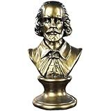 ZKSYLSM Shakespeare Bust Bronze Statue - 12 inches Resin Sculpture for Library and Piano Decor